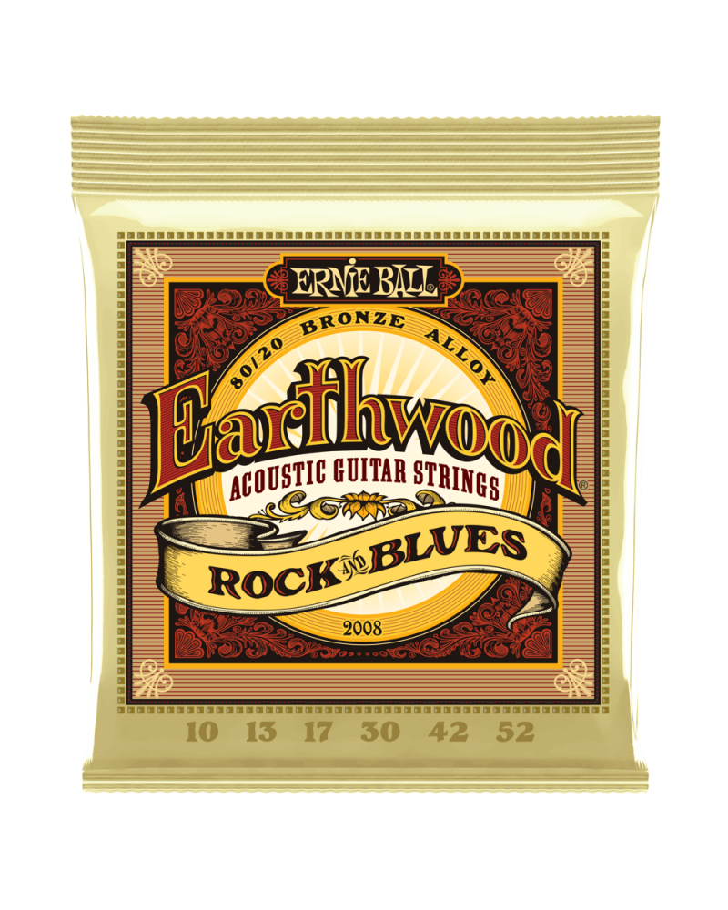 Ernie Ball JUEGO CUERDAS GUITARRA ACÚSTICA EARTHWOOD ROCK & BLUES 80/20 BRONZE. 3º PLANA 2008