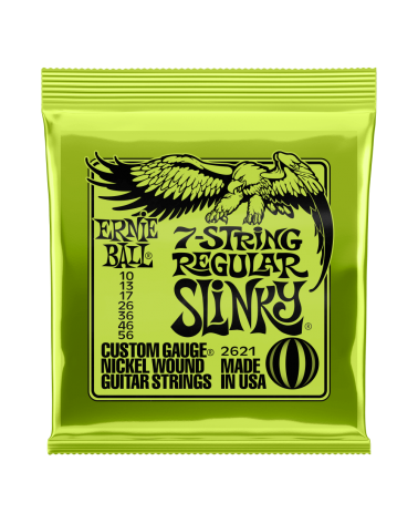 Ernie ball JUEGO CUERDAS GUITARRA ELÉCTRICA 7C. NICKEL REGULAR SLINKY 2621