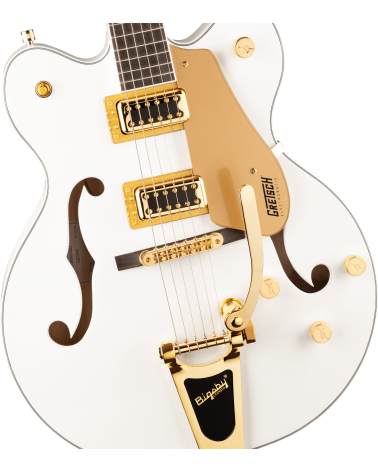 Gretsch G5422TG Electromatic Classic Hollow Body Double-Cut with Bigsby and Gold Hardware, Laurel Fingerboard, Snowcrest White