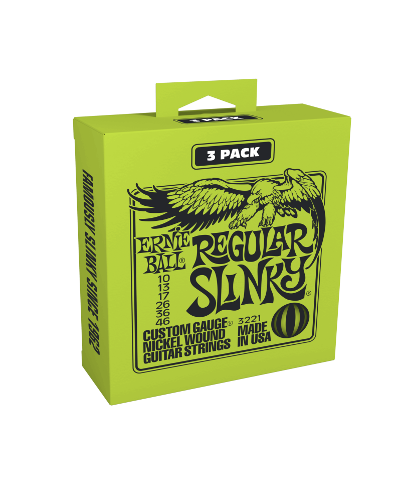 ERNIE BALL JUEGO ELÉCTRICA SLINKY LIME 10-46 TRIPACK (3)