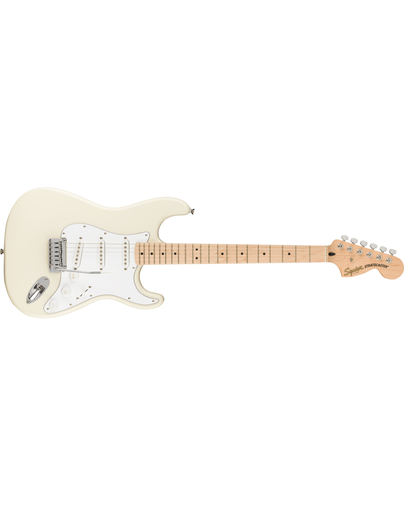 Squier Affinity Series Stratocaster, Maple Fingerboard, White Pickguard, Olympic White