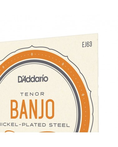 D'Addario EJ63. Para banjo tenor, níquel, 9-30