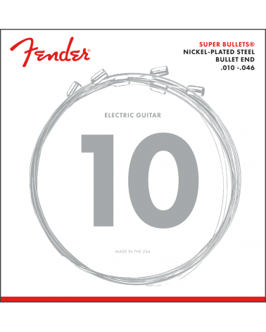 Fender Super Bullet Strings, Nickel Plated Steel, Bullet End, 3250R Calibre .010-.046, (6)