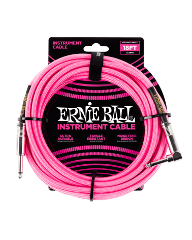 Ernie Ball 6083 Cable Rosa Neón Angulo 5,5m