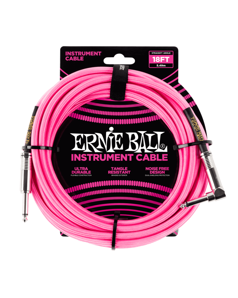 Ernie Ball 6083 Cable Rosa Neón Angulo 5,5m