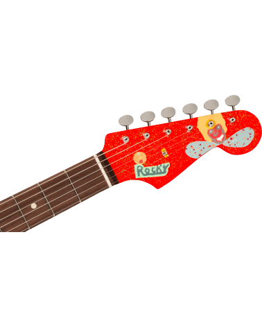 Fender George Harrison Rocky Stratocaster®, Rosewood Fingerboard, Hand Painted Rocky Artwork Over Sonic Blue