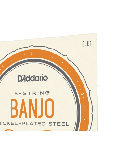 D'Addario EJ61. Para banjo de 5 cuerdas, níquel, calibre medio, 10-23