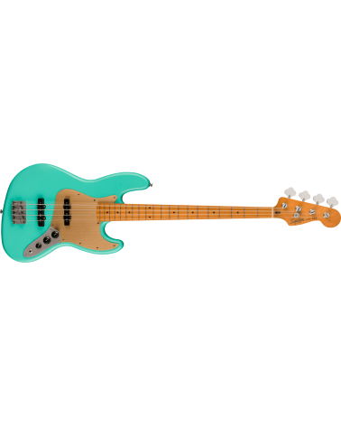 Squier 40th Anniversary Jazz Bass, Vintage Edition, Maple Fingerboard, Gold Anodized Pickguard, Satin Sea Foam Green