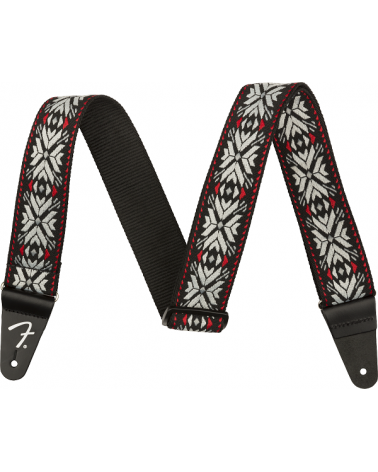 Fender Pasadena Woven Strap, Red Snowflake, 2"