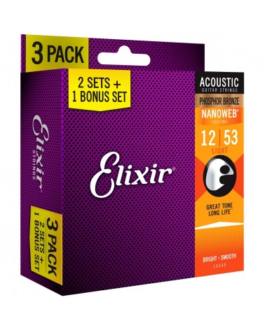 Pack Elixir 2+1 Juegos Acústica 16545 Ph Bronze 012/053