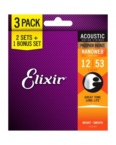 Pack Elixir 2+1 Juegos Acústica 16545 Ph Bronze 012/053