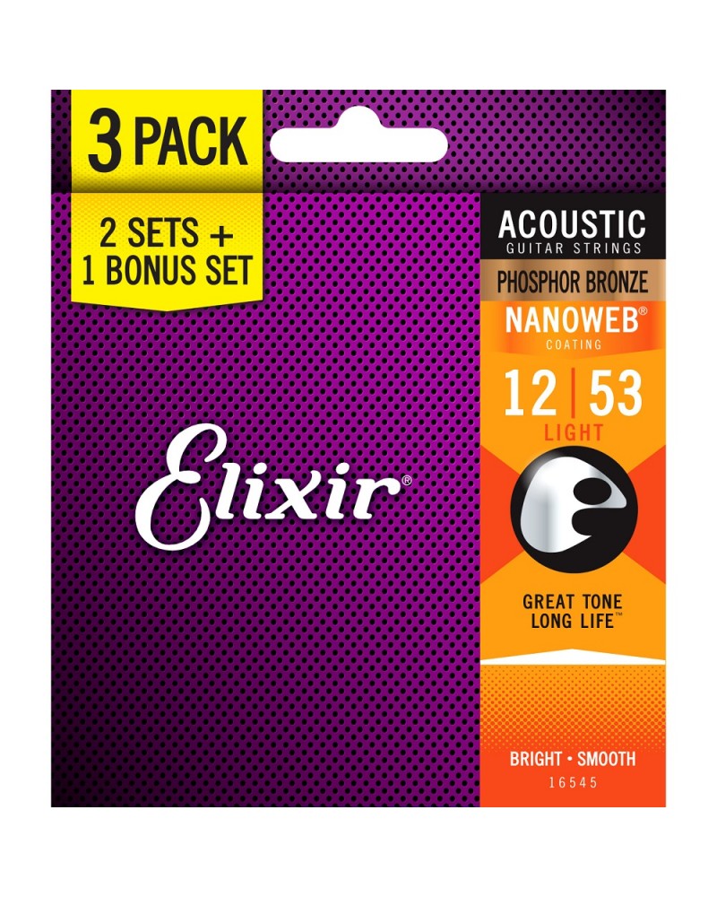 Pack Elixir 2+1 Juegos Acústica 16545 Ph Bronze 012/053