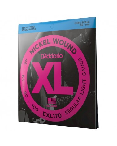 D'Addario EXL170 Nickel Wound Bass, Light, Long Scale [45-100]