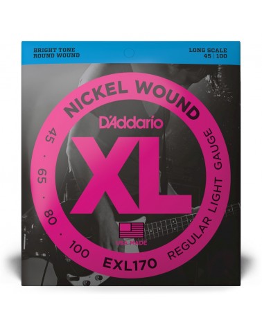D'Addario EXL170 Nickel Wound Bass, Light, Long Scale [45-100]