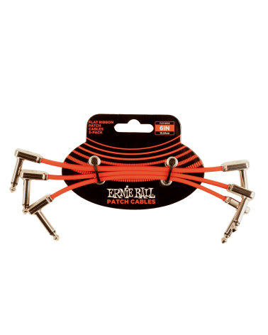 Ernie Ball 6402 Flat Ribbon Patch Rer de 6" Pack de tres cables