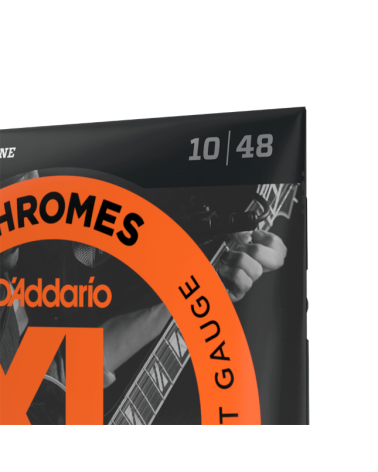 D'Addario ECG23. Chromes de entorchado plano, calibre extrafino, 10-48