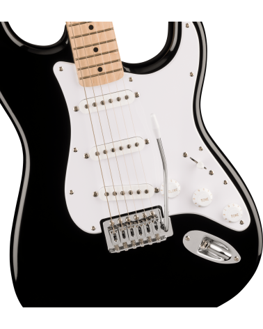 Squier Sonic Stratocaster Maple Fingerboard, White Pickguard, Black