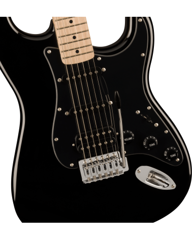 Squier Sonic Stratocaster HSS, Maple Fingerboard, Black Pickguard, Black