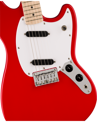 Squier Sonic Mustang, Maple Fingerboard, White Pickguard, Torino Red