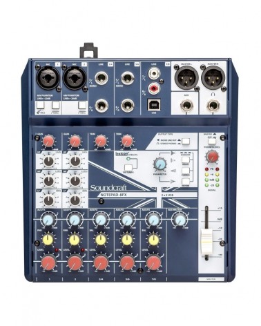 Soundcraft Notepad 8FX Mesa de mezclas compacta 8 canales USB I/O con efectos