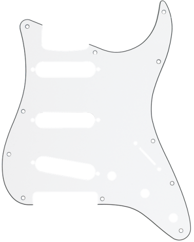 Fender Pickguard, Stratocaster S/S/S, 11-Hole Mount, W/B/W, 3-Ply