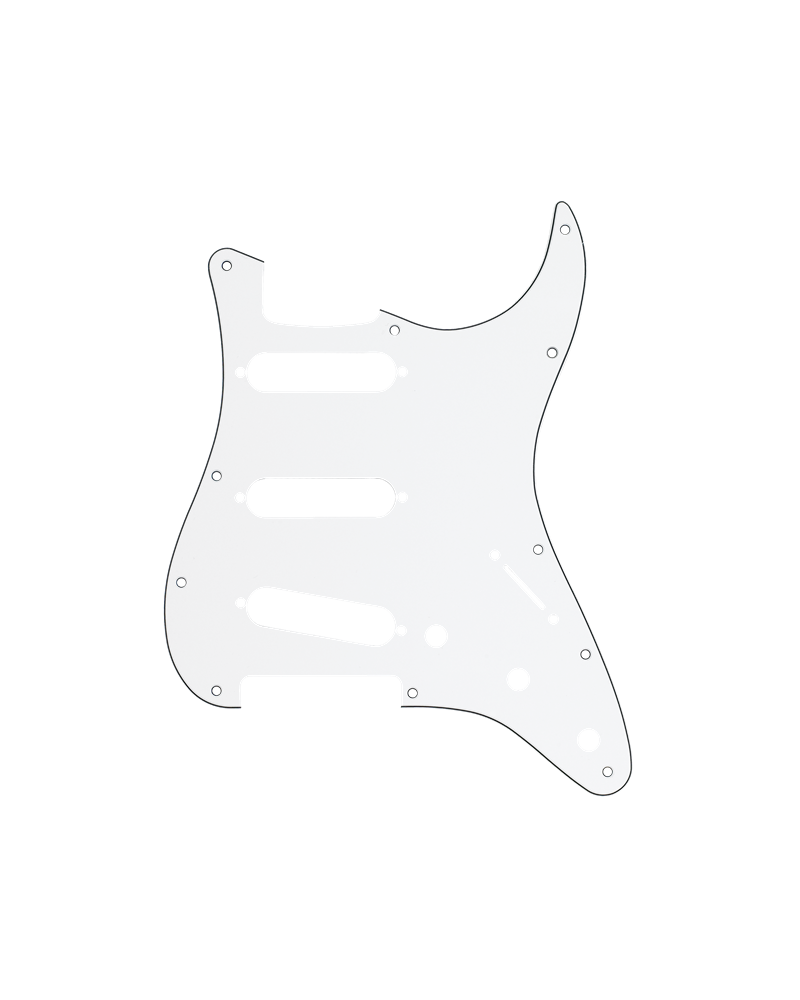 Fender Pickguard, Stratocaster S/S/S, 11-Hole Mount, W/B/W, 3-Ply