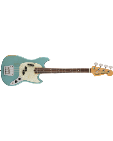 Fender JMJ Road Worn Mustang Bass, Rosewood Fingerboard, Faded Daphne Blue