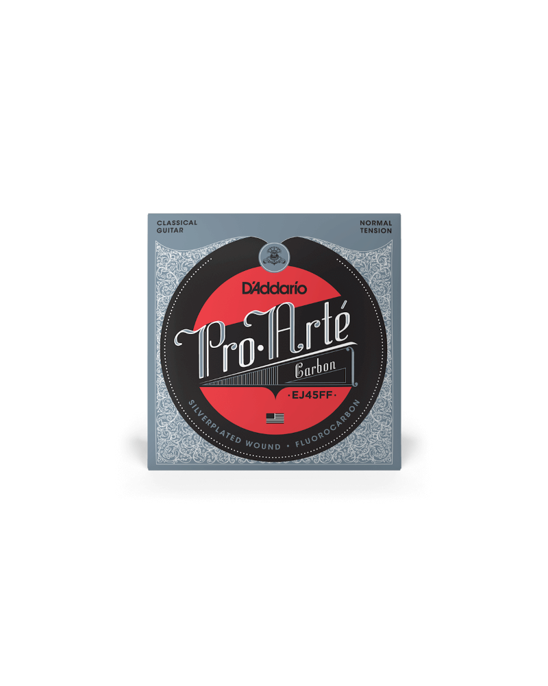 D'Addario EJ45FF. Pro-Arté Carbon, agudas de Dynacore, tensión normal