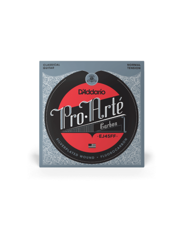 D'Addario EJ45FF. Pro-Arté Carbon, agudas de Dynacore, tensión normal