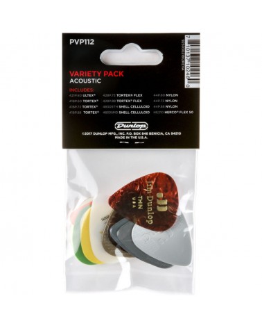 Bolsa 12 Púas Dunlop PVP-112 Variety Acoustic