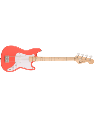 Squier Squier Sonic Bronco Bass, Maple Fingerboard, White Pickguard, Tahitian Coral