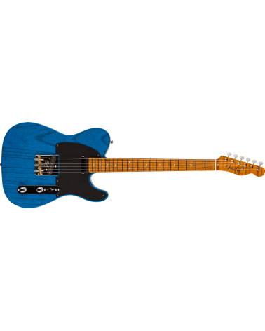 Fender CS  American Custom Telecaster NOS, 1-Piece Roasted 3A Flame Maple Neck Fingerboard, Sapphire Blue Transparent