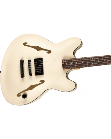 Fender Tom DeLonge Starcaster, Rosewood Fingerboard, Black Hardware, Satin Olympic White