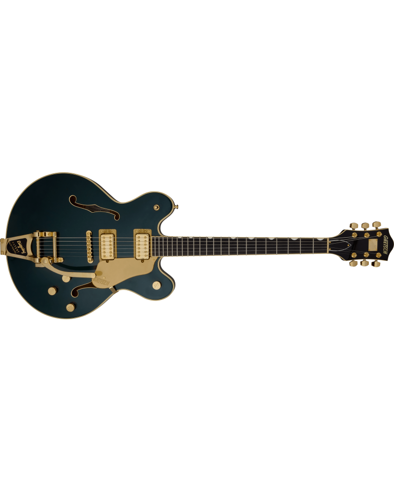 Grestch  Broadkaster LX Center Block with String-Thru Bigsby and Gold Hardware, Ebony Fingerboard, Cadillac Green