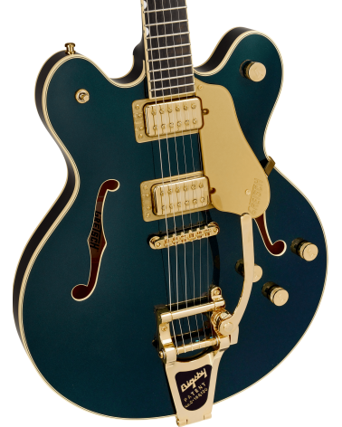 Grestch  Broadkaster LX Center Block with String-Thru Bigsby and Gold Hardware, Ebony Fingerboard, Cadillac Green