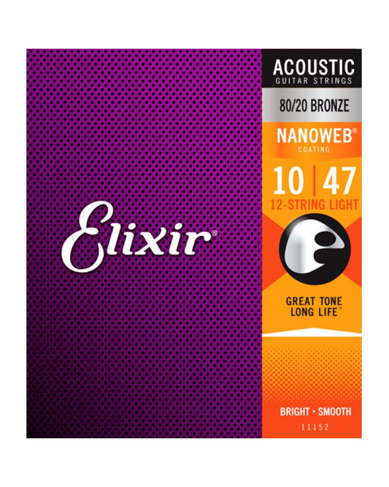 Juego 12 cuerdas Guitarra Acústica Elixir Nanoweb 11152