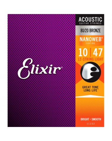 Juego 12 cuerdas Guitarra Acústica Elixir Nanoweb 11152