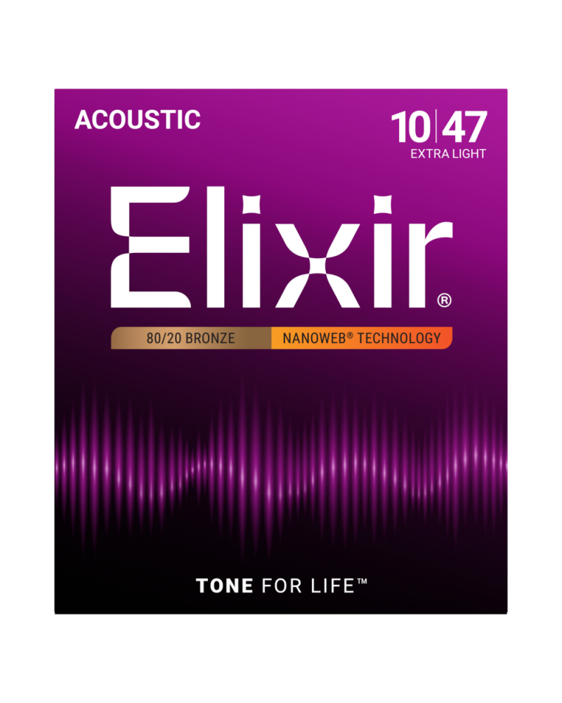 Juego Cuerdas Guitarra Acústica Elixir Nanoweb 11002 (10-47)