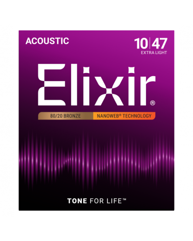 Juego Cuerdas Guitarra Acústica Elixir Nanoweb 11002 (10-47)