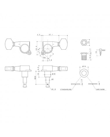 Gotoh Clavijero Eléctrica SG381-20-C 3+3 Cromado