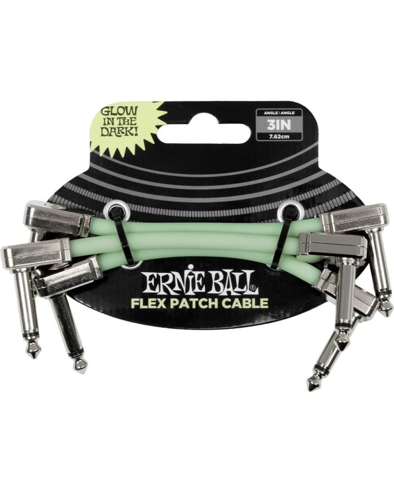 Ernie Ball Cable Interlink Flex Jack-Jack Aa 7,5 Cm Phosphorescent (3Uds) Eb6474