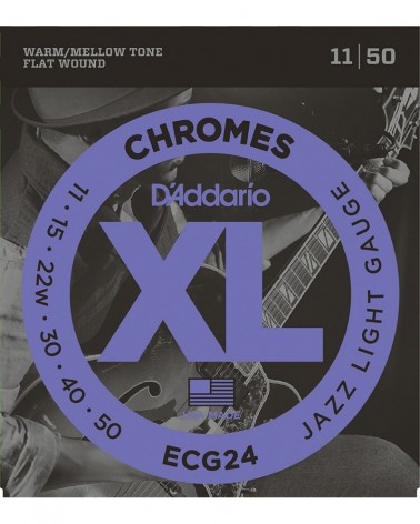 ECG24. Chromes de entorchado plano, calibre jazz fino, 11-50