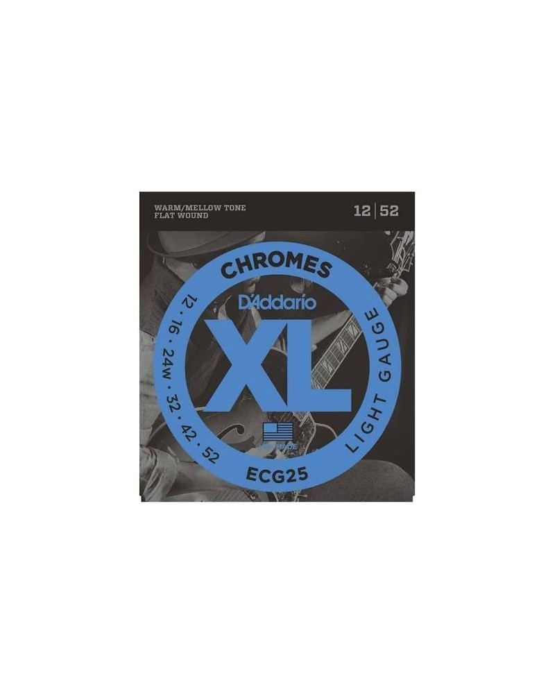 D'Addario ECG25 Chromes de entorchado plano, calibre fino, 12-52