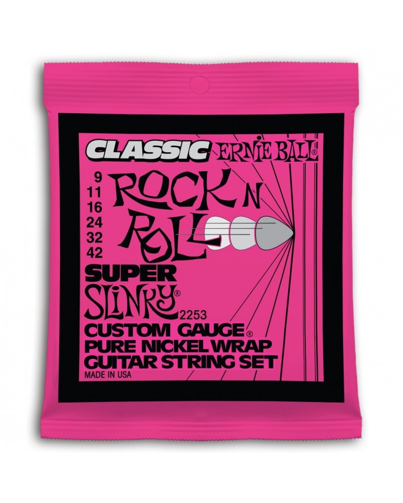 ERNIE BALL SET CUERDAS ELECTRICA ERNIE BALL SLINKY PURE NICKEL SUPER 9-42