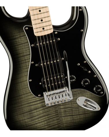 Squier Affinity Series Stratocaster FMT HSS, Maple Fingerboard, Black Pickguard, Black Burst