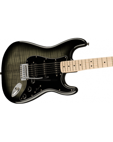 Squier Affinity Series Stratocaster FMT HSS, Maple Fingerboard, Black Pickguard, Black Burst