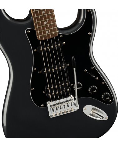 Squier Affinity Series Stratocaster HSS Pack, Laurel Fingerboard, Charcoal Frost Metallic, Gig Bag, 15G