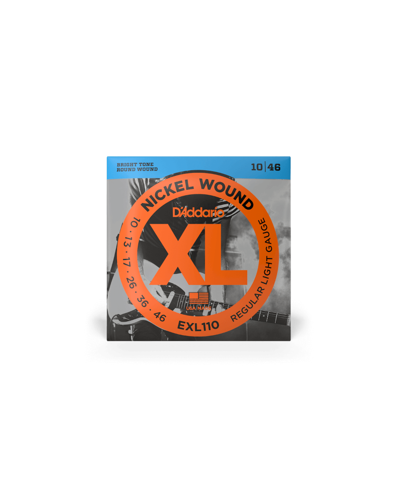 D'Addario EXL110. Entorchado de níquel, calibre regular fino, 10-46