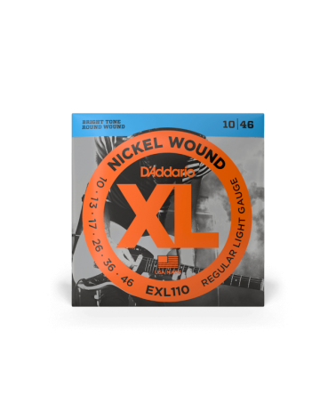 D'Addario EXL110. Entorchado de níquel, calibre regular fino, 10-46