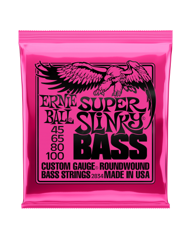 ERNIE BALL 2834 SET CUERDAS BAJO ERNIE BALL SLINKY ENTORCHADO REDONDO SUPER 45-100